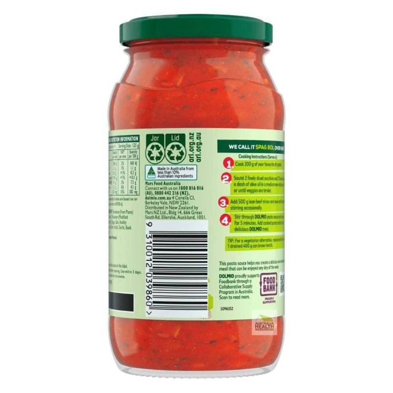 [Expiry Date: 26/04/2027] Dolmio Classic Tomato Pasta Sauce 500g