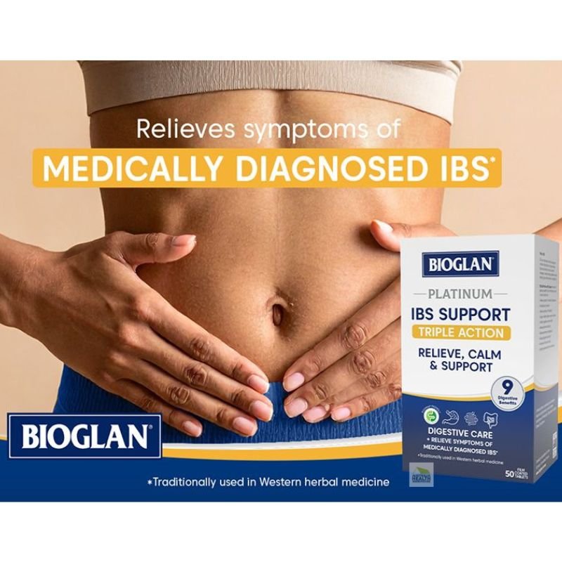[Expiry: 12/2027] Bioglan Platinum IBS Support Triple Action 50 Tablets