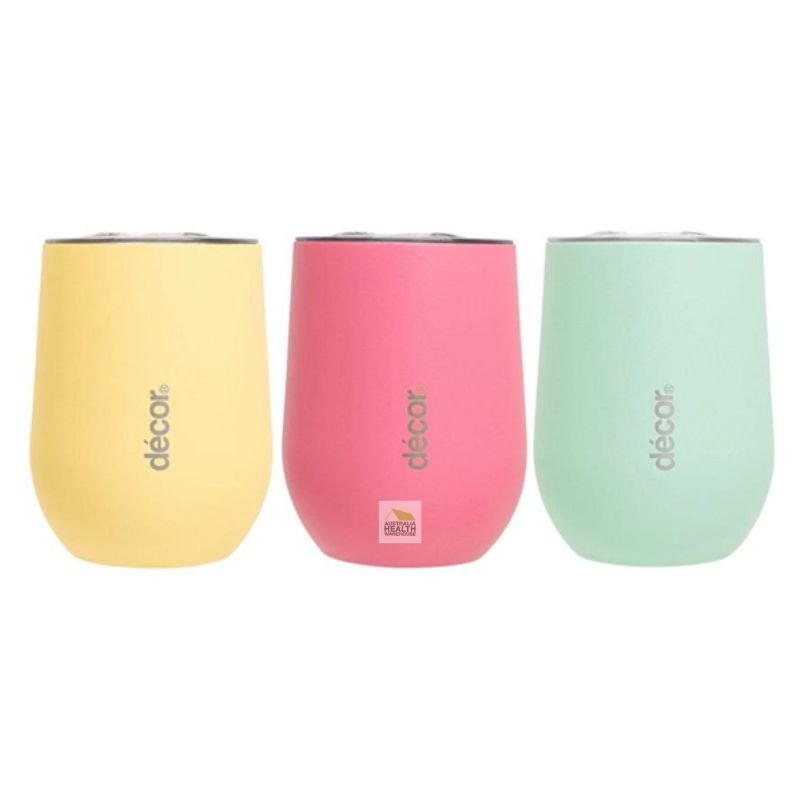 Decor Double Wall Wine & Coffee Cup 350mL (YELLOW)