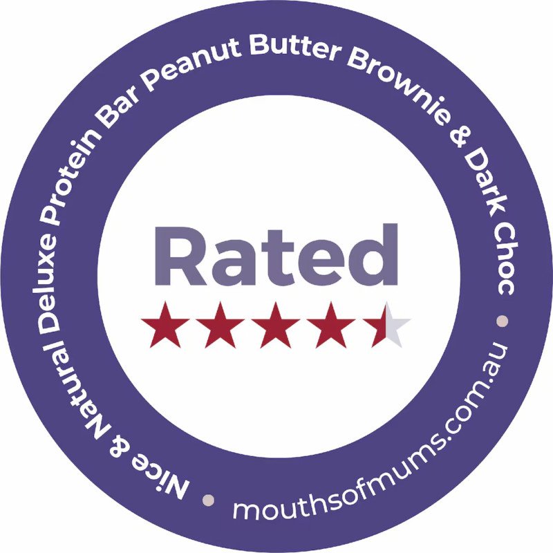 [CLEARANCE Expiry Date: 26/10/2026] Nice & Natural Deluxe Protein Bars Peanut Butter Brownie Dark Choc 5 Pack 200g