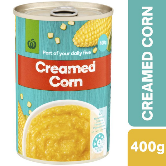 [Expiry Date: 30/04/2027] Woolworths Creamed Corn 400g |Oz Mart