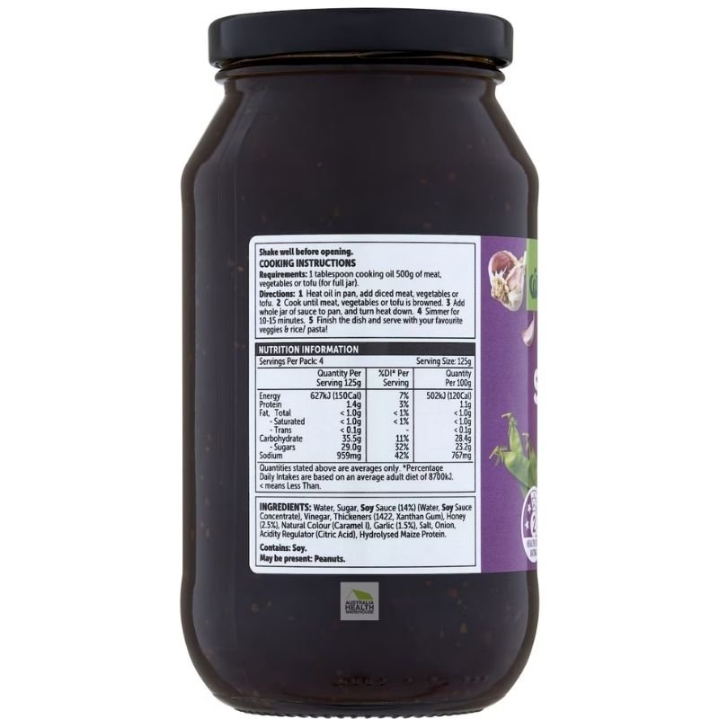 [CLEARANCE Expiry Date: 11/08/2026] Woolworths Honey Soy & Garlic Simmer Sauce 500g