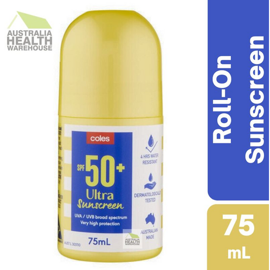 [Expiry: 06/2026] Coles SPF 50+ Ultra Sunscreen Roll-On 75mL