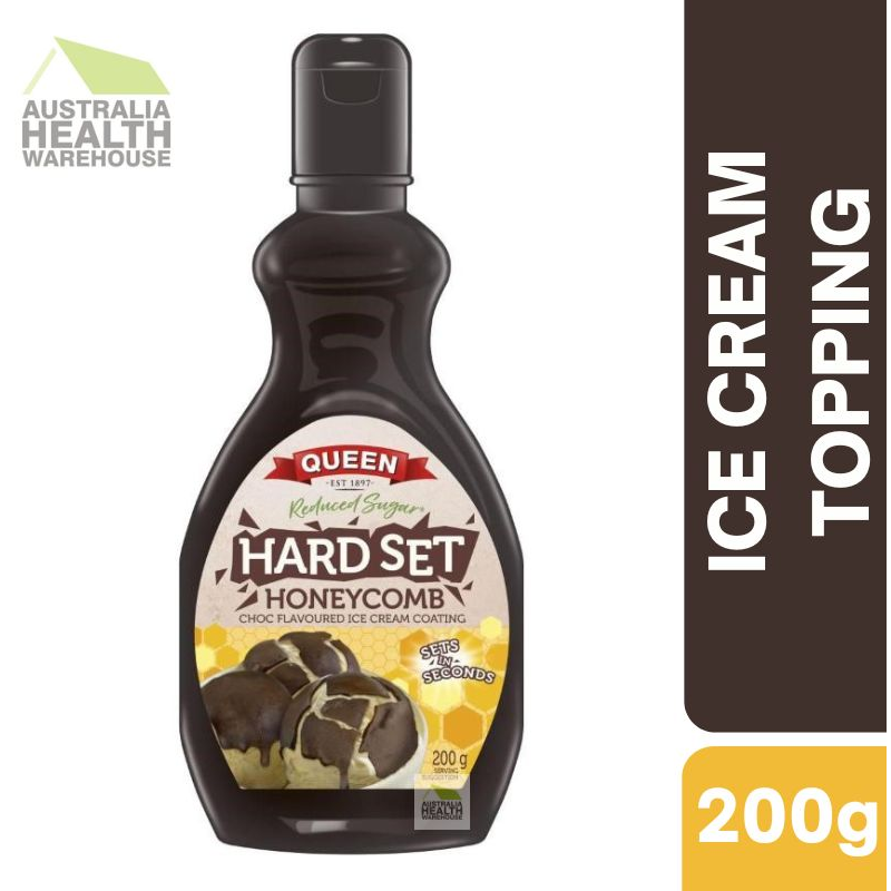 [CLEARANCE Expiry Date: 04/2026] Queen Reduced Sugar Hard Set Choc Honeycomb Topping 200g
