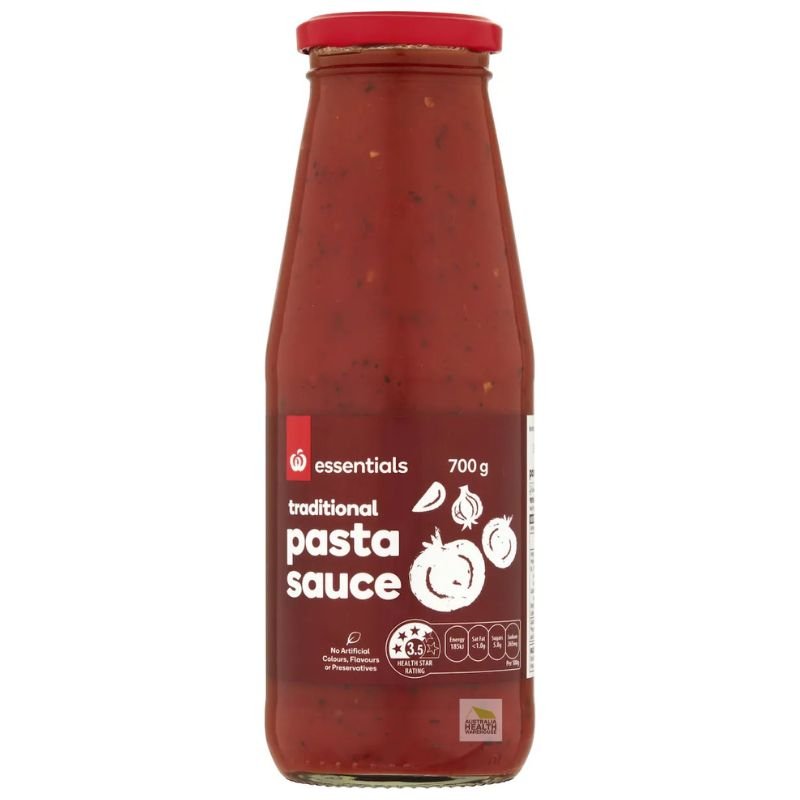 [Expiry Date: 01/10/2026] Woolworths Essentials Traditional Pasta Sauce 700g