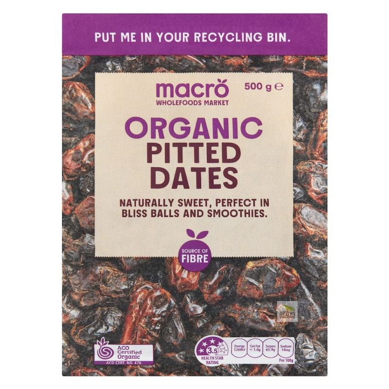 [CLEARANCE Expiry: 02/06/2026] Woolworths Macro Organic Pitted Dates 500g