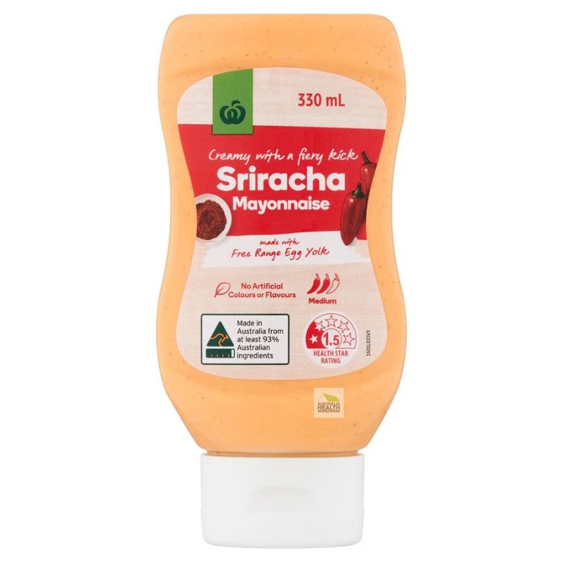 [Expiry Date: 07/10/2026] Woolworths Sriracha Mayonnaise 330mL