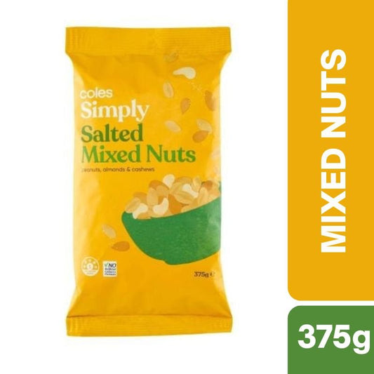 [Expiry Date: 13/01/2027] Coles Simply Salted Mixed Nuts 375g
