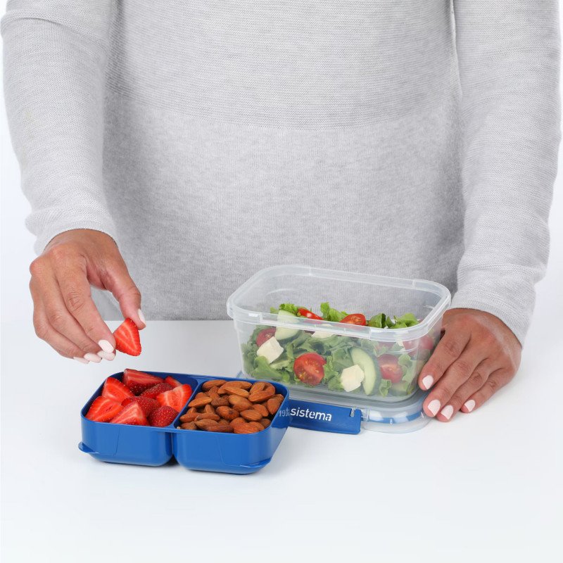 Sistema To Go Rectangle Stax Food Container 1 Litre (Blue)
