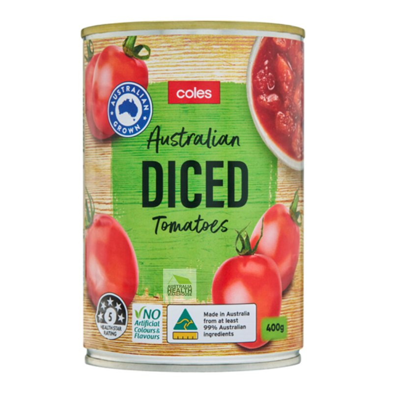 [Expiry Date: 30/05/2027] Coles Australian Diced Tomatoes 400g