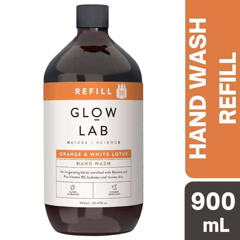 [Expiry: 01/2028] Glow Lab Hand Wash Refill Orange & White Lotus 900mL