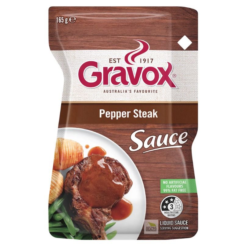 [Expiry Date: 23/07/2027] Gravox Pepper Steak Sauce Liquid Pouch 165g