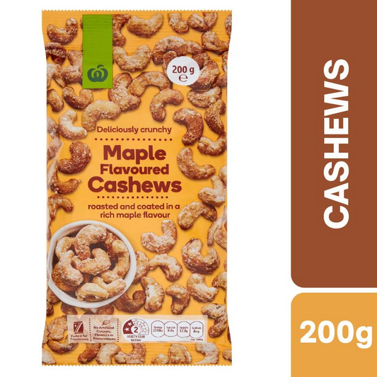 [CLEARANCE Expiry Date: 16/06/2026] Woolworths Cashews Maple Flavoured 200g | Oz Mart