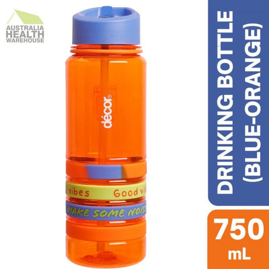 DECOR Decor Quad Bands Tritan Bottle 750mL (BLUE- ORANGE)