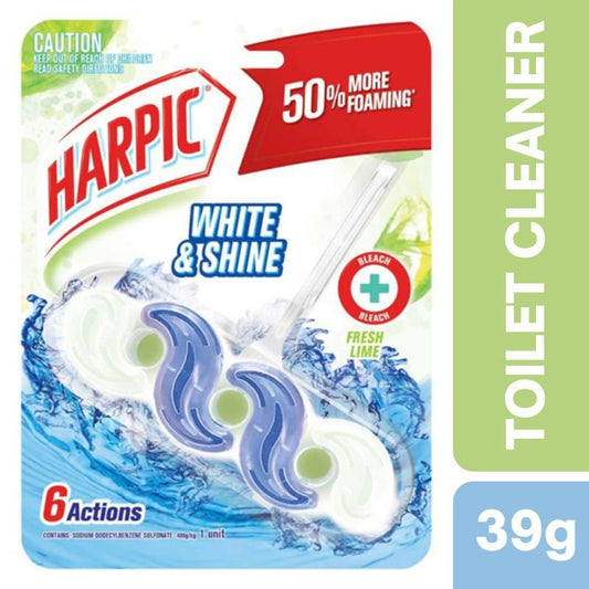 Harpic White & Shine Rimblock Fresh Lime Toilet Cleaner 39g