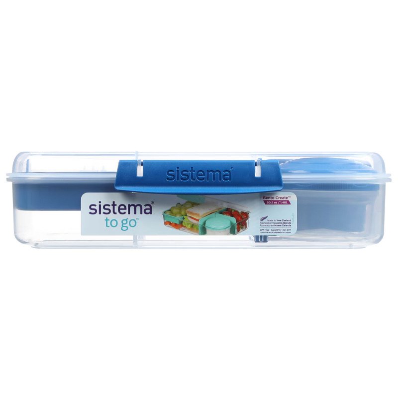 Sistema To Go Bento Create Lunch Box Container 1.48L (Blue)