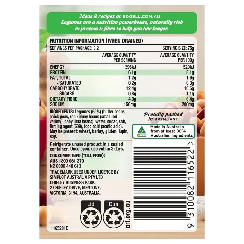 [Expiry Date: 01/12/2028] Edgell Four Bean Mix 400g
