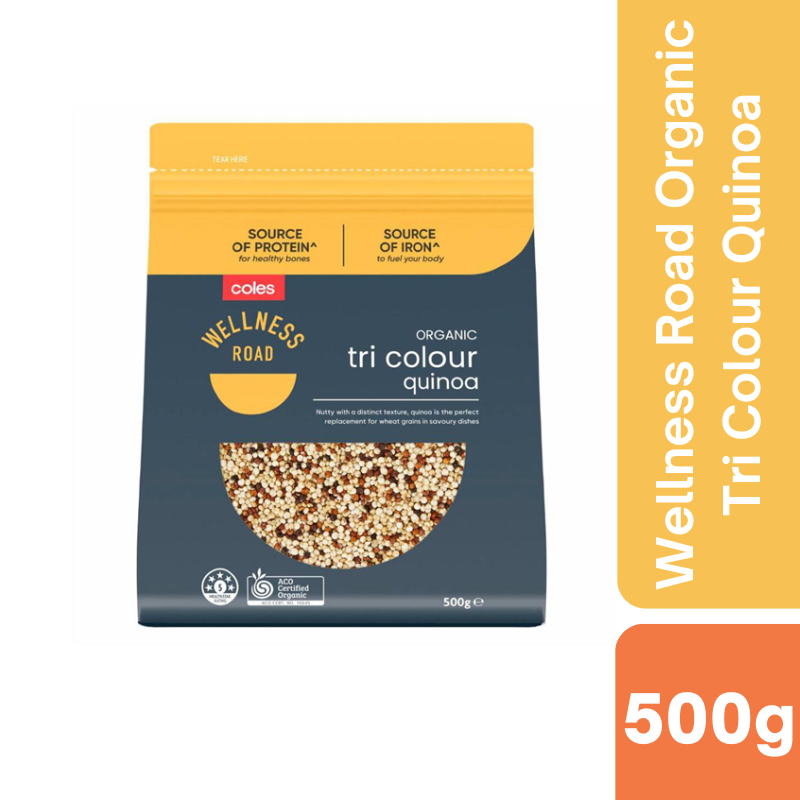Coles Wellness Road Organic Tri Colour Quinoa 500g