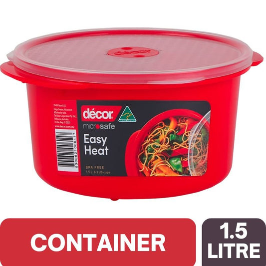 Decor Microsafe Easy Heat Round Container 1.5 Litre