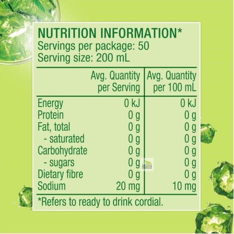 [Expiry Date: 26/10/2026] Golden Circle Zero Sugar Lime Flavour Cordial 2 Litre