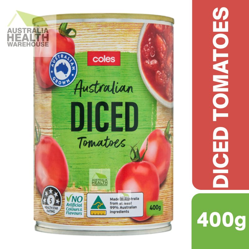 [Expiry Date: 30/05/2027] Coles Australian Diced Tomatoes 400g