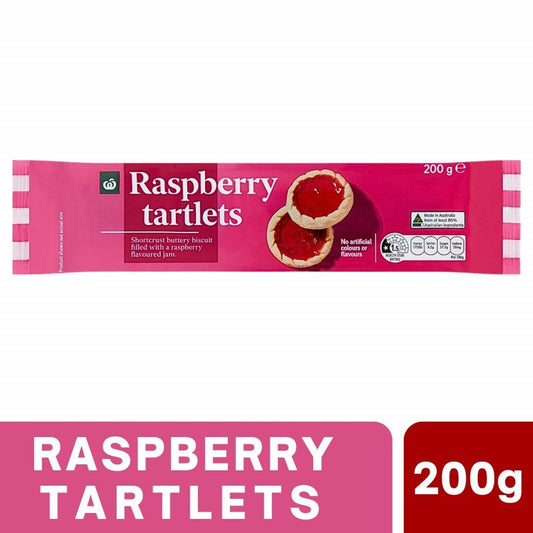[Expiry Date: 05/10/2026] Woolworths Raspberry Tartlets 200g