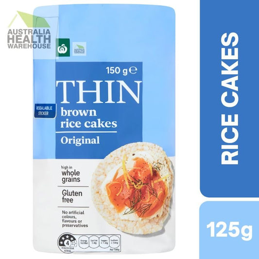 [Expiry: 10/2026] Woolworths Thin Brown Rice Cakes Original 150g