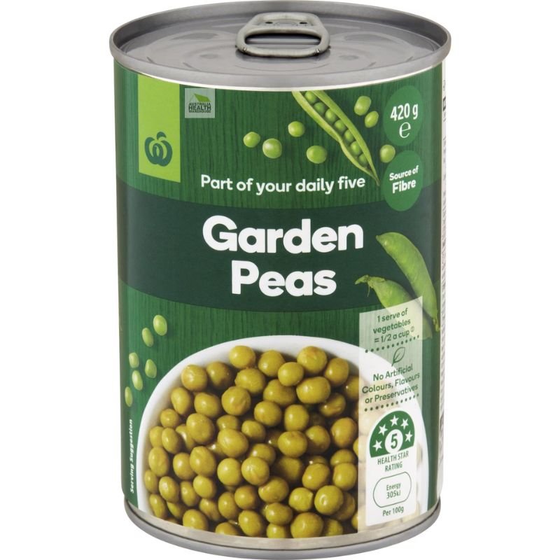 [Expiry: 06/2028]  Woolworths Garden Peas Green 420g