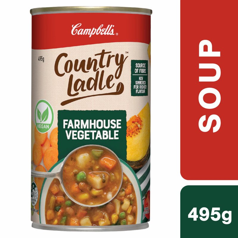 [Expiry Date: 29/01/2028] Campbell's Country Ladle Soup Can Farmhouse Vegetable 495g