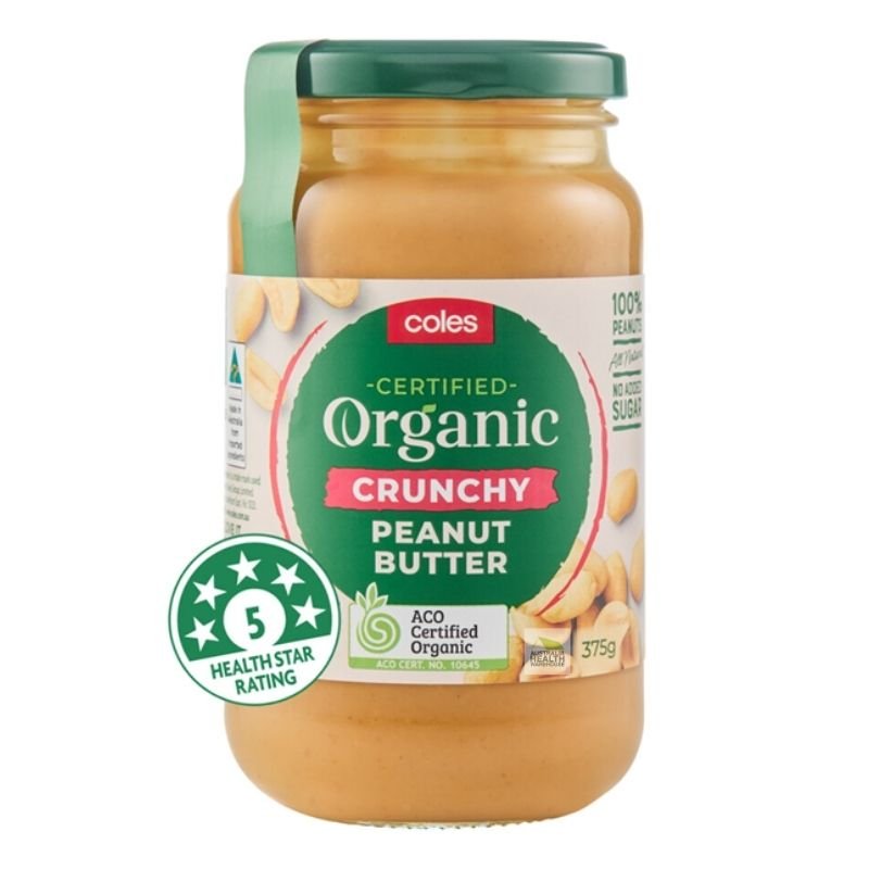 [Expiry: 17/11/2026] Coles Organic Crunchy Peanut Butter 375g