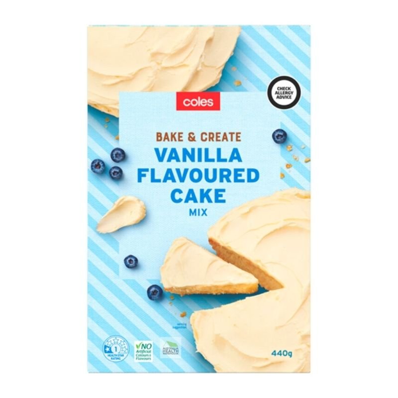 [CLEARANCE Expiry Date: 29/08/2026] Coles Bake & Create Vanilla Flavoured Cake Mix 440g