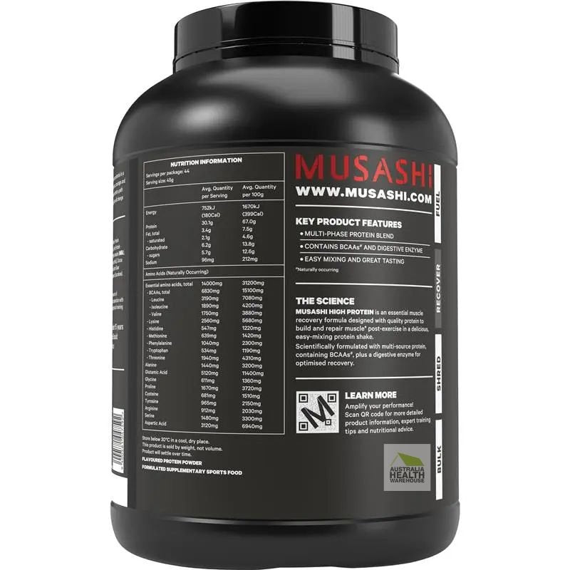 [Expiry: 05/2027] Musashi High Protein Chocolate 2kg