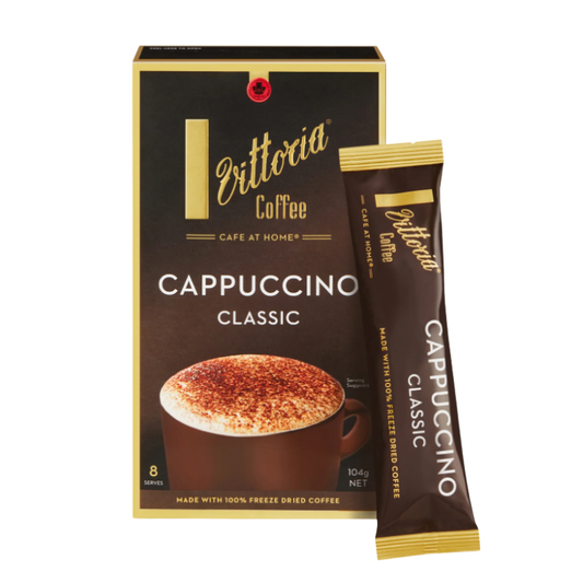 [Expiry Date: 10/05/2027] Vittoria Cappuccino Classic Coffee Sachets 8 Pack