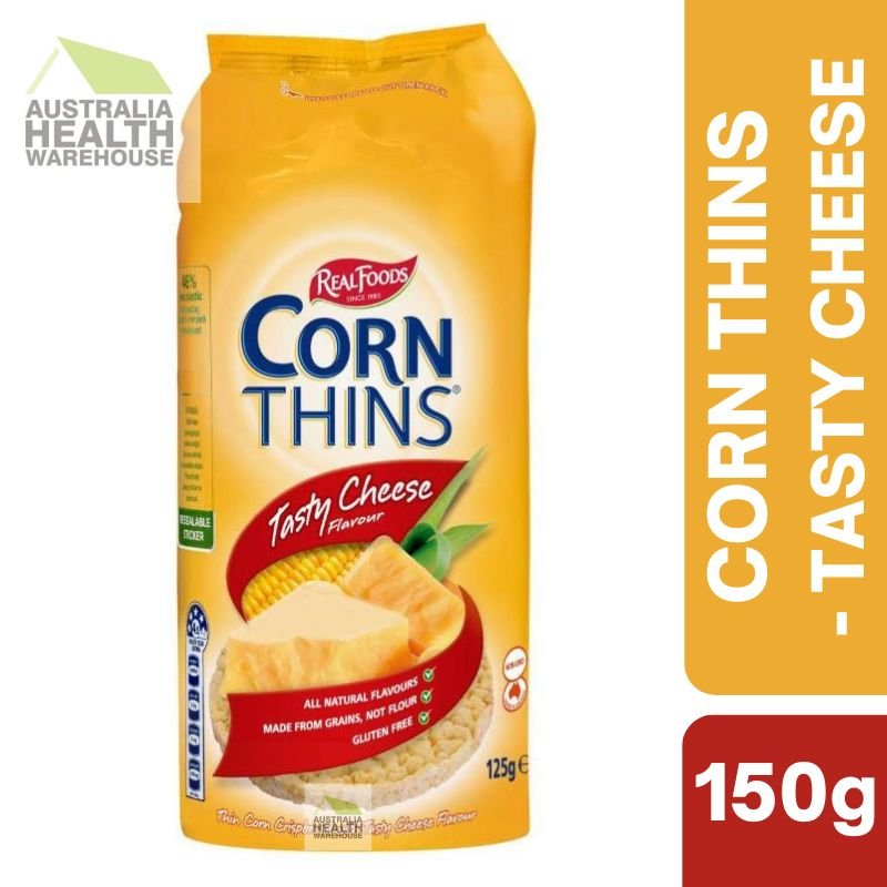 Real Foods Corn Thins Tasty Cheese 150g