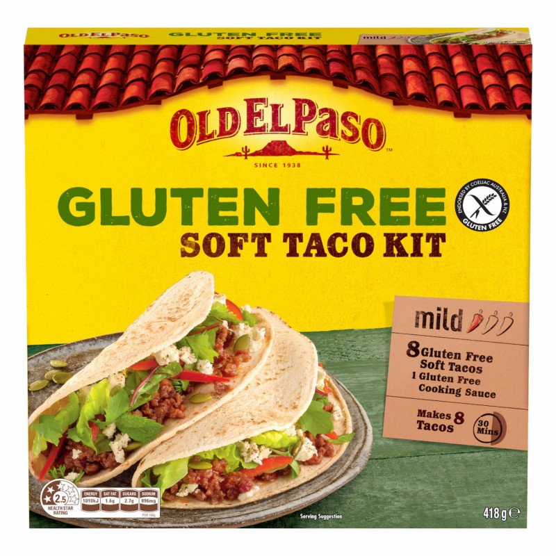 [Expiry Date: 30/12/2026] Old El Paso Gluten Free Soft Taco Kit Mexican Style 418g