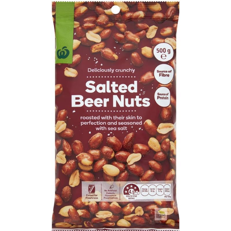 [Expiry: 16/11/2026] Woolworths Salted Beer Nuts 500g