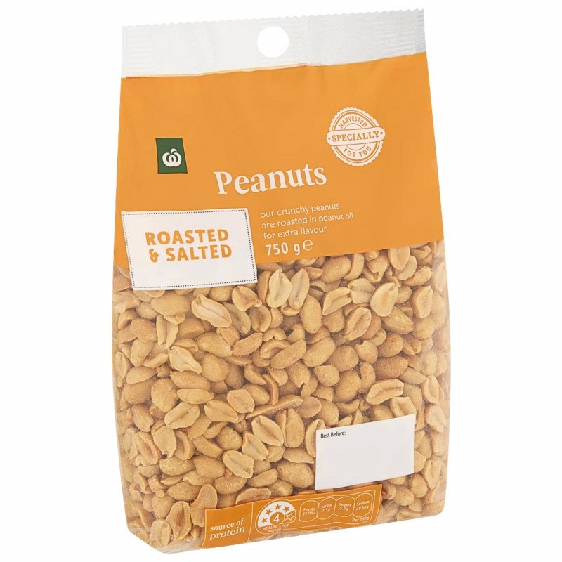 [Expiry: 09/11/2026] Woolworths Peanuts Roasted & Salted 750g