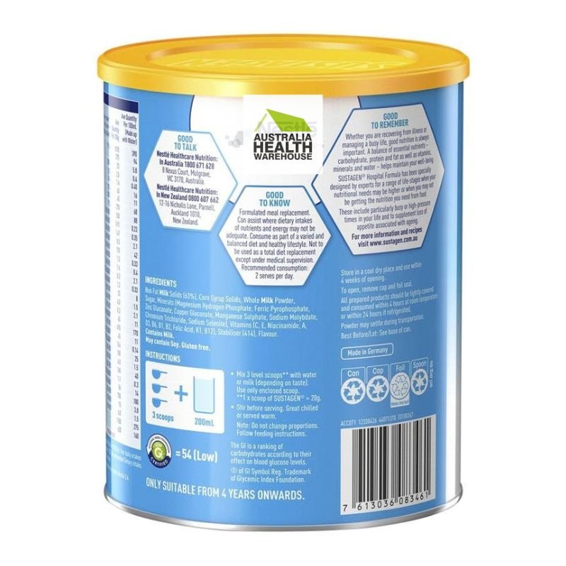 [DAMAGED TIN] [Expiry: 22/07/2028] Sustagen Hospital Active 840g Chocolate