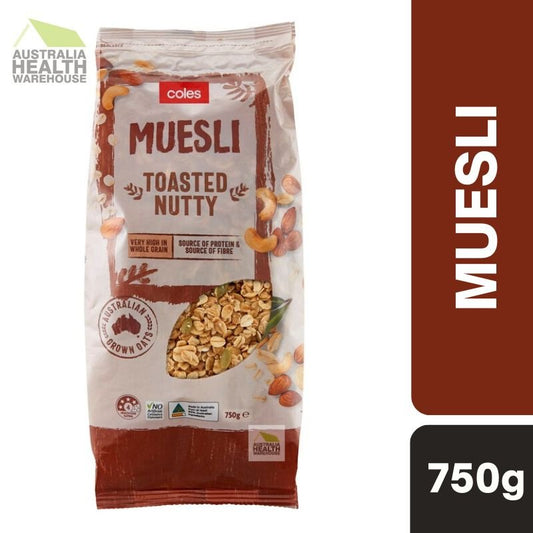 [Expiry: 06/10/2026] Coles Muesli Toasted Nutty 750g
