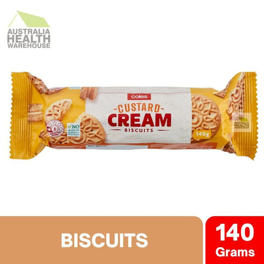 Coles Custard Cream Biscuits 140g