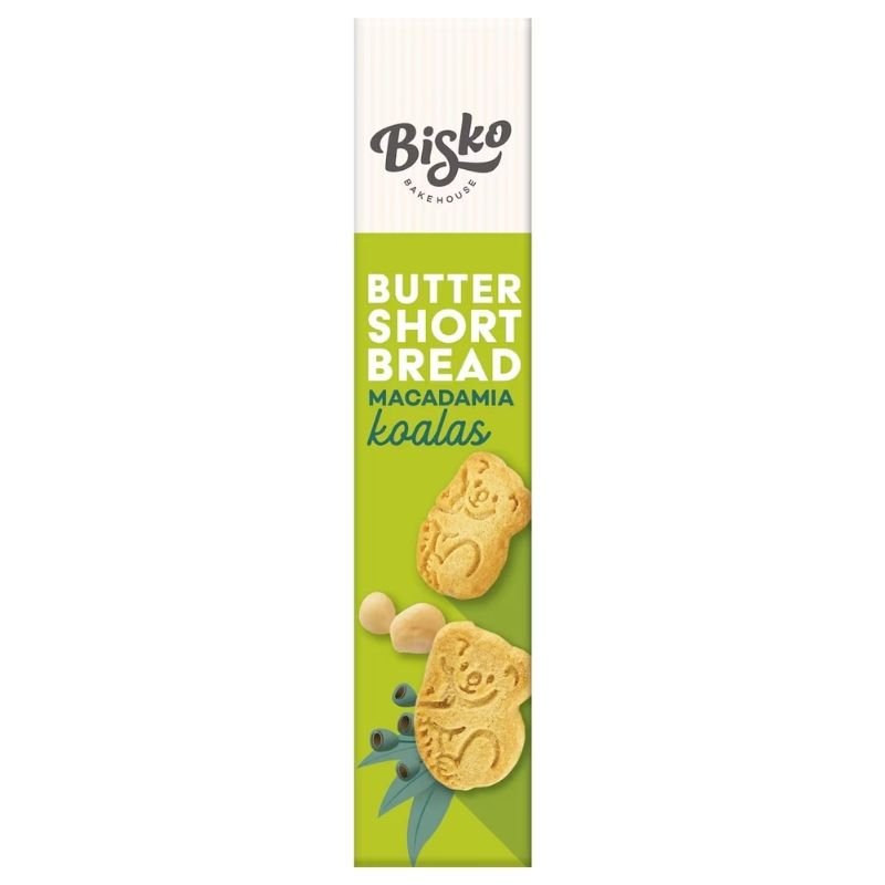 [Expiry Date: 07/10/2027] Bisko Bakehouse Butter Shortbread Macadamia Koalas 150g