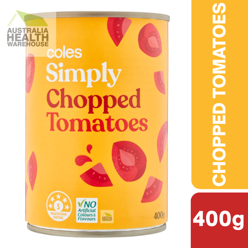 [Expiry Date: 18/08/2027] Coles Simply Chopped Tomatoes 400g