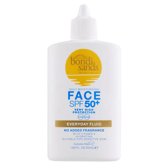 [Expiry: 11/2027] Bondi Sands Daily Moisturising Face SPF 50+ Fragrance Free Sunscreen Fluid 50mL