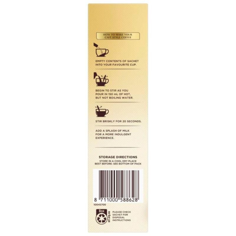 [Expiry:10/08/2027]  Moccona 99% Sugar Free Cappuccino Coffee 10 Sachets