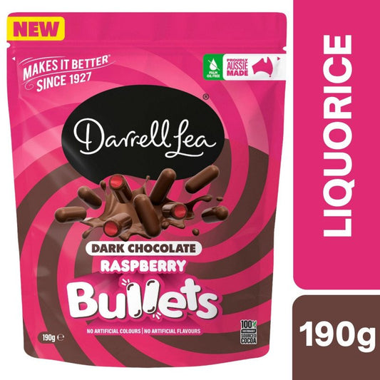 [Expiry Date: 11/05/2027] Darrell Lea Dark Chocolate Raspberry 190g