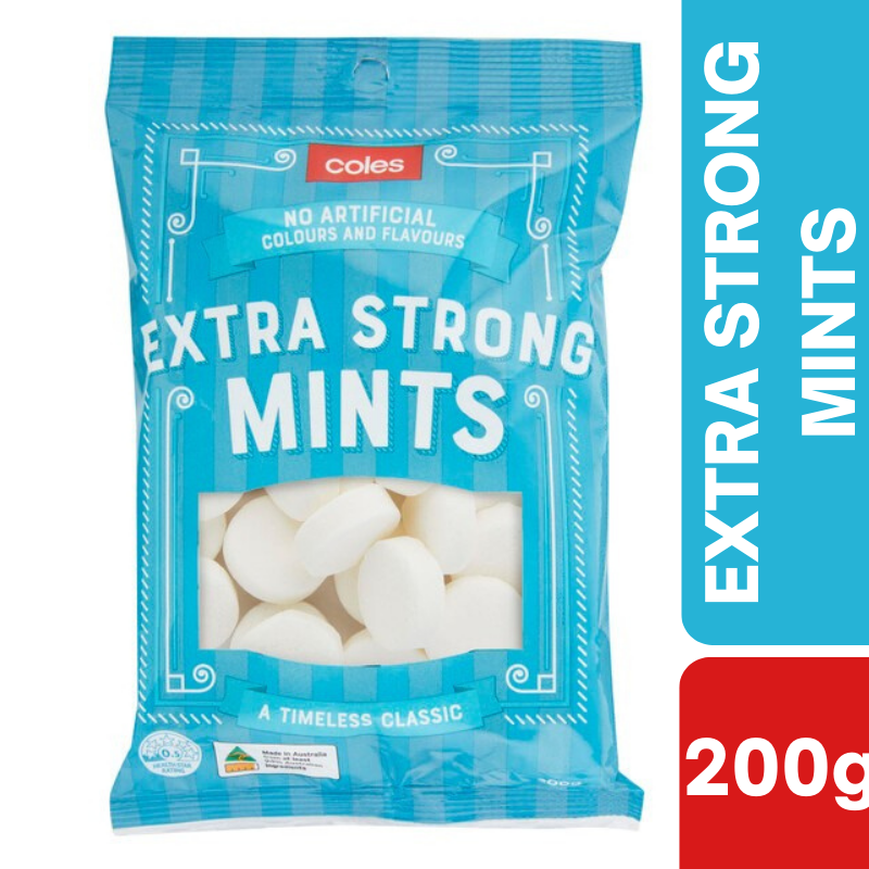 [Expiry: 16/03/2027] Coles Extra Strong Mints 200g