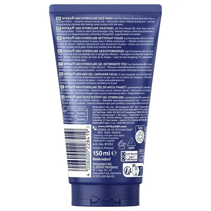 Nivea Men Hydrocare XXL Face Wash 150ML