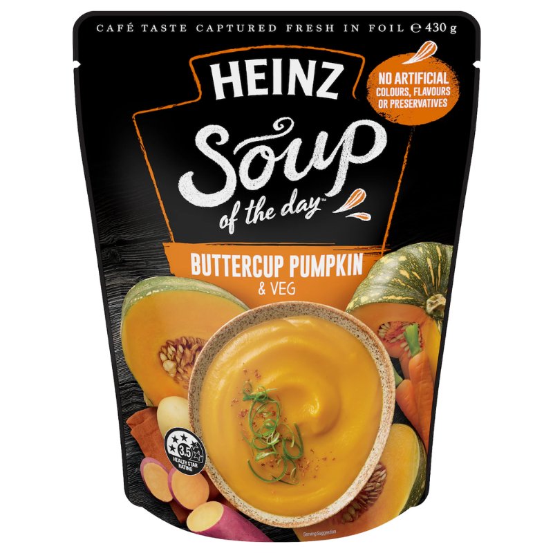 [Expiry Date: 15/04/2027] Heinz Soup Of The Day Buttercup Pumpkin & Veg Pouch 430g