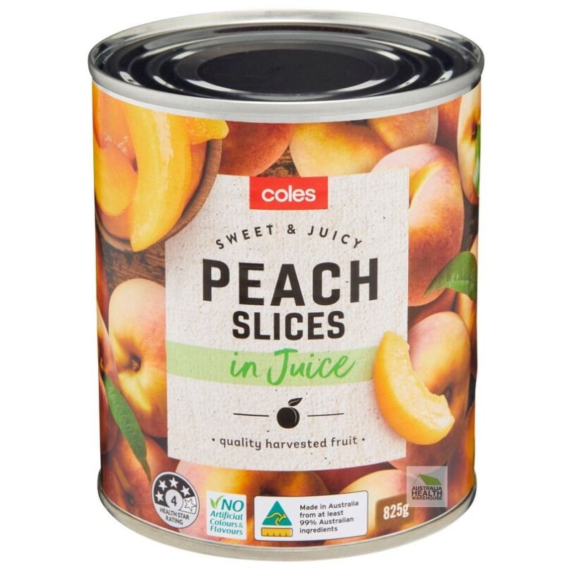 [Expiry Date: 03/2027] Coles Australian Peach Slices In Juice 825g