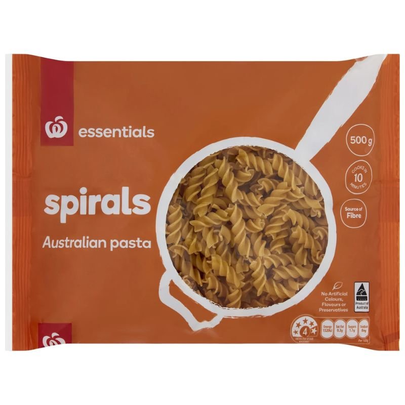 [Expiry Date: 05/09/2027] Woolworth Essentials Spirals Pasta 500g